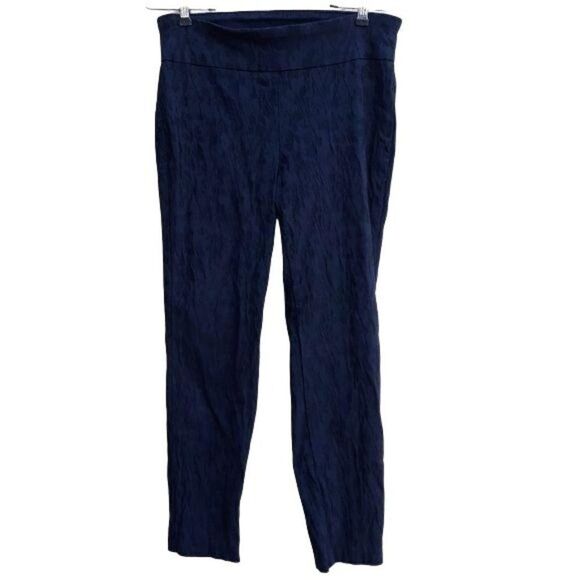 Van Heusen Stretch Extensible Pants Texture Embossed Stretch Cigarette Blk Sz 8S - Picture 6 of 12